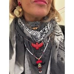 Bandana Tie & Dye gris/blanc