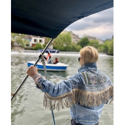 Veste jeans Franges