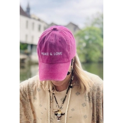 Casquette Peace and love Rose