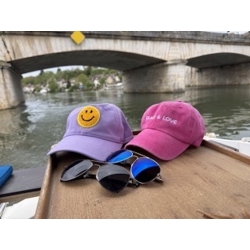 Casquette Smiley mauve