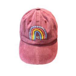 Casquette Arc en ciel bordeau