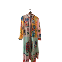 Robe longue imprimé style tableau