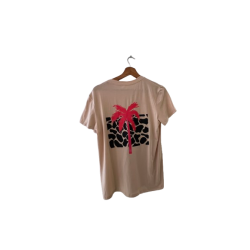Tshirt orange, derrière avec palmier
