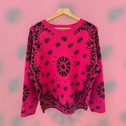 Pull BANDANA rose/noir