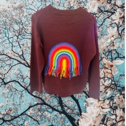 Pull Arc en Ciel bordeau